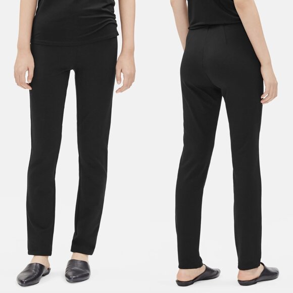 Eileen Fisher System Stretch Ponte Slim Pant in Black, size XL - Picture 1 of 9